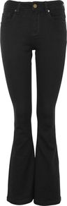 Women's Stretch Bootleg Jeans, Black - style: bootcut; length: standard; pattern: plain; pocket detail: traditional 5 pocket; waist: mid/regular rise; predominant colour: black; occasions: casual, evening; fibres: cotton - stretch; jeans detail: dark wash; texture group: denim; pattern type: fabric