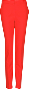 Suit Trousers - length: standard; pattern: plain; pocket detail: pockets at the sides; waist: mid/regular rise; predominant colour: true red; occasions: casual, evening, work; fibres: polyester/polyamide - mix; waist detail: narrow waistband; texture group: cotton feel fabrics; fit: slim leg; pattern type: fabric; pattern size: standard; style: standard