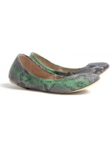 Cali Snake Print Ballet Pumps - predominant colour: light grey; occasions: casual, work; material: leather; heel height: flat; embellishment: elasticated; toe: round toe; style: ballerinas / pumps; finish: plain; pattern: animal print