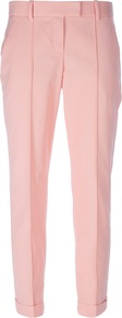 'Marsienna Jubilee' Trouser - pattern: plain; pocket detail: small back pockets, pockets at the sides; waist: mid/regular rise; predominant colour: pink; occasions: casual, evening, work; length: ankle length; fibres: cotton - mix; jeans & bottoms detail: turn ups; fit: straight leg; pattern type: fabric; pattern size: standard; texture group: woven light midweight; style: standard