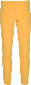 Tapered Trouser - pattern: plain; style: peg leg; waist: mid/regular rise; predominant colour: yellow; occasions: casual, evening, work, holiday; length: ankle length; fibres: nylon - mix; fit: tapered; pattern type: fabric; pattern size: standard; texture group: other - light to midweight