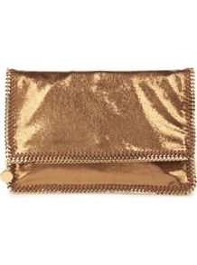 Falabella Clutch - predominant colour: gold; occasions: evening, occasion; type of pattern: standard; style: clutch; length: handle; size: small; material: leather; pattern: plain; trends: metallics; finish: metallic