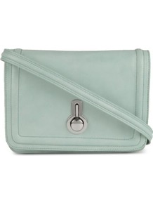 Janice Shoulder Bag - predominant colour: pale blue; occasions: casual, work; style: shoulder; length: across body/long; size: small; material: leather; pattern: plain; finish: plain