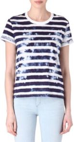 Tintin Striped T Shirt - neckline: round neck; pattern: horizontal stripes; style: t-shirt; predominant colour: navy; occasions: casual, holiday; length: standard; fibres: cotton - 100%; fit: straight cut; sleeve length: short sleeve; sleeve style: standard; texture group: cotton feel fabrics; pattern type: fabric; pattern size: standard