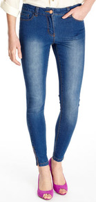 Midwash Ankle Grazer Jean - style: skinny leg; pattern: plain; pocket detail: traditional 5 pocket; waist: mid/regular rise; predominant colour: denim; occasions: casual, evening; length: ankle length; fibres: cotton - stretch; jeans detail: shading down centre of thigh; texture group: denim; pattern type: fabric