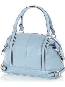 Blue Lotus Tatum Shopper Bag - predominant colour: pale blue; occasions: casual, work; type of pattern: standard; style: tote; length: handle; size: standard; material: faux leather; embellishment: studs; pattern: plain; finish: plain