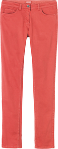Coloured Skinny Jeans, Old Rose - style: skinny leg; length: standard; pattern: plain; pocket detail: traditional 5 pocket; waist: mid/regular rise; predominant colour: coral; occasions: casual; fibres: cotton - stretch; texture group: denim; pattern type: fabric; pattern size: standard