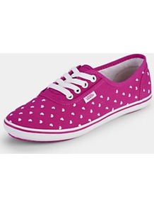 Cedar Heart Plimsolls, Red - predominant colour: magenta; occasions: casual; material: fabric; heel height: flat; toe: round toe; style: trainers; finish: plain; pattern: polka dot