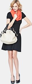 Slouchy Contrast Shoulder Bag, Cream - predominant colour: white; occasions: casual, work; type of pattern: standard; style: shoulder; length: shoulder (tucks under arm); size: standard; material: faux leather; pattern: plain; finish: plain; embellishment: buckles