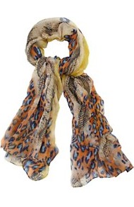 Leopard And Snake Print Scarf - occasions: casual, evening, work, holiday; predominant colour: multicoloured; type of pattern: heavy; style: regular; size: standard; material: fabric; pattern: animal print, patterned/print; trends: statement prints
