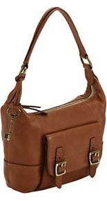 Hobo Leather Bag, Tan - predominant colour: tan; occasions: casual, work; type of pattern: standard; style: shoulder; length: shoulder (tucks under arm); size: standard; material: leather; pattern: plain; finish: plain; embellishment: buckles