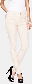 Skinny Stretch Jeans, White - style: skinny leg; length: standard; pocket detail: traditional 5 pocket; waist: mid/regular rise; predominant colour: ivory; occasions: casual, evening, holiday; fibres: cotton - stretch; texture group: denim; pattern type: fabric; pattern size: small & light; embellishment: embroidered