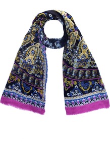 Medici Scarf - predominant colour: black; occasions: casual, work; type of pattern: heavy; style: regular; size: standard; material: fabric; pattern: patterned/print