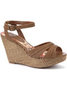 Tan Snake Effect Strappy Wedge Sandals - predominant colour: taupe; occasions: casual, evening, holiday; material: faux leather; heel height: high; embellishment: buckles; ankle detail: ankle strap; heel: wedge; toe: open toe/peeptoe; style: strappy; finish: plain; pattern: plain