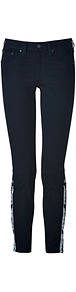 Midnight Embroidered Devi Jeans - style: skinny leg; pocket detail: traditional 5 pocket; waist: mid/regular rise; predominant colour: navy; occasions: casual; length: ankle length; fibres: cotton - mix; texture group: denim; pattern type: fabric; pattern size: small & light; pattern: patterned/print; embellishment: embroidered