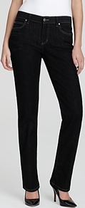 Straight Jeans In Vintage Black - style: straight leg; length: standard; pattern: plain; pocket detail: traditional 5 pocket; waist: mid/regular rise; predominant colour: black; occasions: casual; fibres: cotton - mix; jeans detail: dark wash; texture group: denim; pattern type: fabric; pattern size: standard