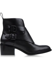Boots Ankle Boots On Shoescribe.Com - predominant colour: black; occasions: casual; material: leather; heel height: mid; embellishment: buckles; heel: block; toe: round toe; boot length: ankle boot; style: standard; finish: plain; pattern: plain