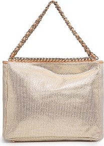 Touch Chains Metallic Tote Bag - secondary colour: nude; predominant colour: champagne; occasions: casual; style: tote; length: handle; size: standard; material: fabric; pattern: plain; trends: metallics; finish: metallic; embellishment: chain/metal