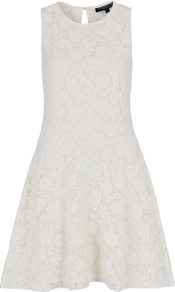 Tall Lace Flippy Tunic - neckline: round neck; sleeve style: sleeveless; waist detail: fitted waist; predominant colour: ivory; occasions: evening, occasion, holiday; length: just above the knee; fit: fitted at waist & bust; style: fit & flare; fibres: polyester/polyamide - stretch; hip detail: soft pleats at hip/draping at hip/flared at hip, sculpting darts/pleats/seams at hip; back detail: keyhole/peephole detail at back; sleeve length: sleeveless; texture group: lace; trends: volume; pattern type: fabric; pattern size: standard; pattern: patterned/print