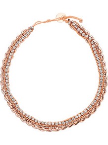 Premium Chain Rhinestone Collar - predominant colour: gold; occasions: casual, evening, work, occasion, holiday; style: choker/collar; length: short; size: standard; material: chain/metal; trends: metallics; finish: metallic; embellishment: chain/metal, crystals