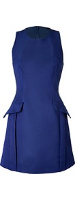 Cobalt Peplum Dress - style: shift; length: mid thigh; fit: fitted at waist; pattern: plain; sleeve style: sleeveless; waist detail: fitted waist, peplum waist detail; hip detail: side pockets at hip; back detail: racer back/sports back; predominant colour: royal blue; occasions: casual, evening, occasion; fibres: cotton - mix; neckline: crew; sleeve length: sleeveless; texture group: cotton feel fabrics; trends: volume; pattern type: fabric; pattern size: standard