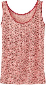 Women Ai Rism Sleeveless Top(Small Flower) 17 Red - sleeve style: standard vest straps/shoulder straps; style: vest top; predominant colour: true red; occasions: casual, holiday; length: standard; neckline: scoop; fit: tight; sleeve length: sleeveless; texture group: jersey - clingy; pattern type: fabric; pattern size: small & busy; pattern: florals; fibres: nylon - stretch