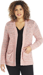 True Twist Tape Edge To Edge Cardigan - pattern: plain; length: below the bottom; neckline: collarless open; style: open front; predominant colour: pink; occasions: casual, work; fibres: acrylic - mix; fit: loose; sleeve length: long sleeve; sleeve style: standard; texture group: knits/crochet; pattern type: knitted - other; pattern size: standard