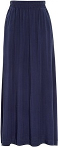 Elastic Waist Floaty Maxi Skirt With Pockets - pattern: plain; length: ankle length; fit: loose/voluminous; waist detail: elasticated waist, twist front waist detail/nipped in at waist on one side/soft pleats/draping/ruching/gathering waist detail, narrow waistband; waist: high rise; predominant colour: navy; occasions: casual, work, holiday; style: maxi skirt; fibres: polyester/polyamide - 100%; hip detail: soft pleats at hip/draping at hip/flared at hip; pattern type: fabric; pattern size: standard; texture group: jersey - stretchy/drapey