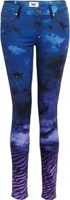 Moonlight Ocean Front Verdugo Skinny Jeans - style: skinny leg; pocket detail: traditional 5 pocket; waist: mid/regular rise; predominant colour: royal blue; occasions: casual, evening, holiday; length: ankle length; fibres: cotton - stretch; texture group: denim; pattern type: fabric; pattern size: small & busy; pattern: patterned/print