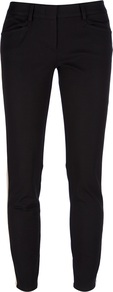 Tuxedo Skinny Trouser - pattern: vertical stripes; pocket detail: small back pockets; waist: mid/regular rise; predominant colour: black; occasions: casual, evening; length: ankle length; fibres: cotton - stretch; texture group: cotton feel fabrics; fit: skinny/tight leg; pattern type: fabric; pattern size: standard; style: standard