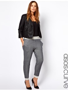 Curve Basic Fleck Jogger - length: standard; pattern: plain, patterned/print; style: tracksuit pants; waist detail: elasticated waist; pocket detail: pockets at the sides; waist: mid/regular rise; predominant colour: charcoal; occasions: casual, evening; fibres: cotton - 100%; jeans & bottoms detail: turn ups; fit: slim leg; pattern type: fabric; pattern size: small & light; texture group: jersey - stretchy/drapey