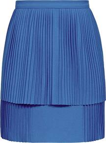 Kashma Pleated Double Layer Skirt - length: mid thigh; pattern: plain; fit: tailored/fitted; style: pleated; waist: mid/regular rise; predominant colour: royal blue; occasions: casual, evening, work, occasion; fibres: polyester/polyamide - mix; hip detail: soft pleats at hip/draping at hip/flared at hip; pattern type: fabric; pattern size: standard; texture group: jersey - stretchy/drapey