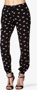Cheetah Print Harem Capris - length: standard; style: harem/slouch; waist: mid/regular rise; predominant colour: black; occasions: casual, evening, holiday; fibres: polyester/polyamide - 100%; fit: baggy; pattern type: fabric; pattern size: small & light; pattern: patterned/print; texture group: other - light to midweight