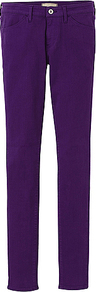 Women Ultra Stretch Colour Jeans A 76 Purple - style: skinny leg; length: standard; pattern: plain; pocket detail: traditional 5 pocket; waist: mid/regular rise; predominant colour: purple; occasions: casual; fibres: cotton - stretch; texture group: denim; pattern type: fabric; pattern size: standard