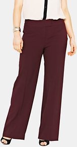 Basic Wide Leg Trousers, Charcoal - length: standard; pattern: plain; waist detail: fitted waist; waist: mid/regular rise; predominant colour: burgundy; occasions: casual, evening, work; fibres: cotton - mix; hip detail: fitted at hip (bottoms); texture group: cotton feel fabrics; fit: wide leg; pattern type: fabric; style: standard