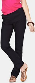 Chino Trousers, Navy - length: standard; pattern: plain; waist: mid/regular rise; predominant colour: navy; occasions: casual, evening, work; fibres: cotton - 100%; texture group: cotton feel fabrics; fit: slim leg; pattern type: knitted - fine stitch; pattern size: standard; style: standard