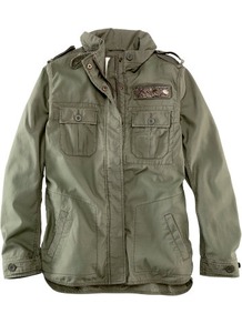 Jacket - pattern: plain; bust detail: added detail/embellishment at bust; fit: loose; length: below the bottom; collar: high neck; style: boxy; predominant colour: khaki; occasions: casual; fibres: cotton - 100%; shoulder detail: discreet epaulette; sleeve length: long sleeve; sleeve style: standard; collar break: high; pattern type: fabric; texture group: other - light to midweight