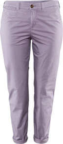 + Chinos - pattern: plain; waist: mid/regular rise; predominant colour: lilac; occasions: casual, holiday; length: ankle length; style: chino; fibres: cotton - stretch; jeans & bottoms detail: turn ups; texture group: cotton feel fabrics; fit: slim leg; pattern type: fabric; pattern size: standard