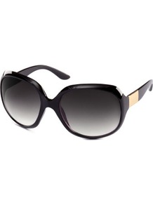 Sunglasses - predominant colour: black; occasions: casual, holiday; style: square; size: large; material: plastic/rubber; pattern: plain; finish: plain