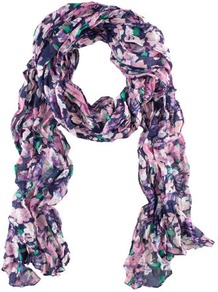 Scarf - occasions: casual, work; predominant colour: multicoloured; type of pattern: heavy; style: regular; size: standard; material: fabric; pattern: florals, patterned/print; trends: high impact florals