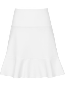 Char Frill Skirt - length: mid thigh; pattern: plain; fit: body skimming; waist: mid/regular rise; predominant colour: white; occasions: casual, evening, holiday; style: fit & flare; fibres: polyester/polyamide - stretch; trends: volume; pattern type: fabric; pattern size: standard; texture group: jersey - stretchy/drapey