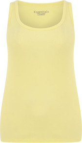 Yellow Cotton Vest - sleeve style: standard vest straps/shoulder straps; pattern: plain; style: vest top; predominant colour: primrose yellow; occasions: casual, holiday; length: standard; neckline: scoop; fibres: cotton - 100%; fit: body skimming; sleeve length: sleeveless; texture group: cotton feel fabrics; pattern type: fabric; pattern size: standard