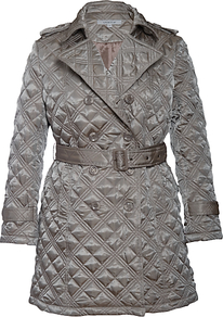 Quilted Trench Coat, Pearl - pattern: plain; length: below the bottom; style: quilted; collar: standard lapel/rever collar; predominant colour: mid grey; occasions: casual, evening, work; fit: tailored/fitted; fibres: polyester/polyamide - 100%; waist detail: belted waist/tie at waist/drawstring; shoulder detail: discreet epaulette; sleeve length: long sleeve; sleeve style: standard; texture group: technical outdoor fabrics; collar break: medium; pattern type: fabric; pattern size: standard; embellishment: quilted