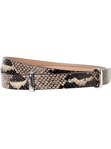 Datchworth Belt, Snake - predominant colour: taupe; occasions: casual, evening, work; type of pattern: heavy; style: classic; size: standard; worn on: waist; material: leather; pattern: animal print; finish: plain