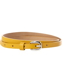 Atley Belt - predominant colour: mustard; occasions: casual, evening, work; type of pattern: standard; style: classic; size: skinny; worn on: waist; material: leather; pattern: plain; finish: plain