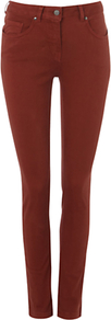 Nw3 Hobbs Skinny Jeans - style: skinny leg; length: standard; pattern: plain; pocket detail: traditional 5 pocket; waist: mid/regular rise; predominant colour: terracotta; occasions: casual, evening; fibres: cotton - stretch; jeans detail: dark wash; texture group: denim; pattern type: fabric; pattern size: standard