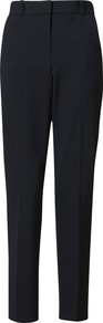 Lulu Tailored Trousers - length: standard; pattern: plain; style: peg leg; waist detail: wide waistband/cummerbund; waist: mid/regular rise; predominant colour: black; occasions: casual, evening, work; fibres: cotton - stretch; hip detail: fitted at hip (bottoms); texture group: silky - light; fit: slim leg; pattern type: fabric