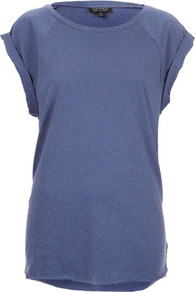 High Roller Neppy Tank - neckline: round neck; sleeve style: raglan; pattern: plain; length: below the bottom; style: t-shirt; predominant colour: indigo; occasions: casual, holiday; fibres: polyester/polyamide - mix; fit: straight cut; back detail: longer hem at back than at front; sleeve length: short sleeve; pattern type: fabric; pattern size: standard; texture group: jersey - stretchy/drapey