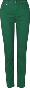 Lexi Jeans, Jade - pattern: plain; pocket detail: traditional 5 pocket; style: slim leg; waist: mid/regular rise; predominant colour: dark green; occasions: casual, evening, holiday; length: ankle length; fibres: cotton - stretch; texture group: denim; pattern type: fabric
