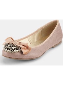 Meester Extra Widefit Ballerina Shoes, Pink - predominant colour: blush; occasions: casual, work; material: fabric; heel height: flat; embellishment: beading; toe: round toe; style: ballerinas / pumps; finish: plain; pattern: plain